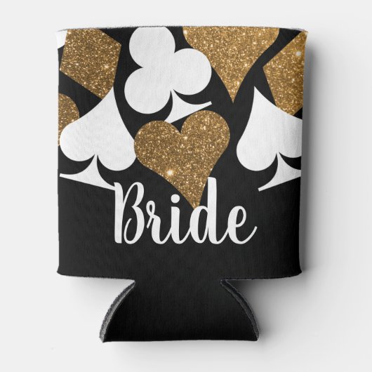 Gouden Glitter Vegas Bride Custom Koelbox Blikjeskoeler (Voorkant)