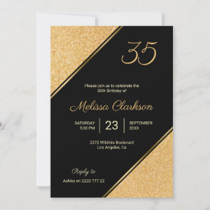 Gouden Glitter Verjaardag Kaart