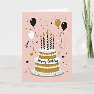 Gouden Glitter Verjaardagskaart Kaart