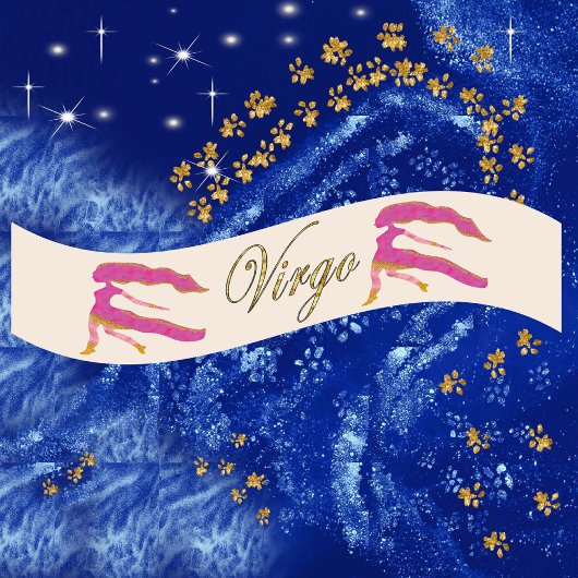 Gouden Glitter Virgo Zodiac verjaardagscadeau Lint