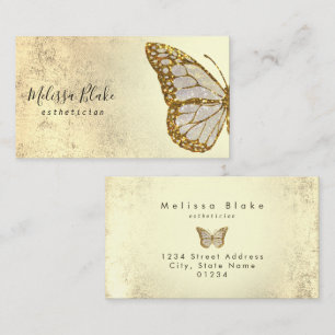 Gouden glitter vlinder logo visitekaartje