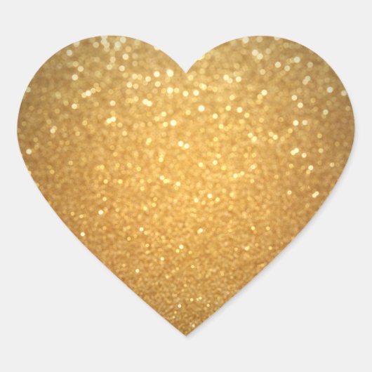 Gouden glitter voeg uw tekst elegante lege sjabloo hart sticker (Voorkant)