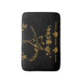 Gouden Glitter Vrolijk Kerstfeest, Kerstman Badmat (Voorkant Verticaal)