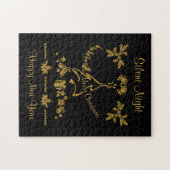 Gouden Glitter Vrolijk Kerstfeest, Kerstman Legpuzzel (Horizontaal)