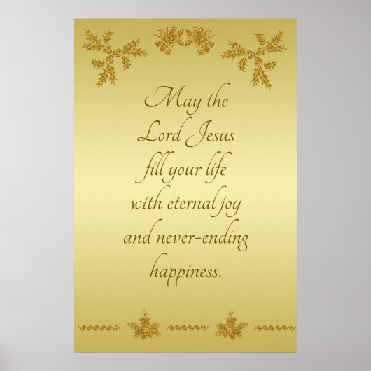 Gouden Glitter Vrolijk Kerstfeest, Sinterklaas op  Poster (Voorkant)