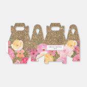 Gouden Glitter Waterverf Bloemenbruiloft Bedankdoosjes (Uitgevouwen)