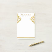 Gouden Glitter wervelingen & strepen Post-it® Notes (Op bureau)