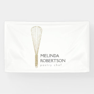 Gouden Glitter Whisk Bakkerij Banner