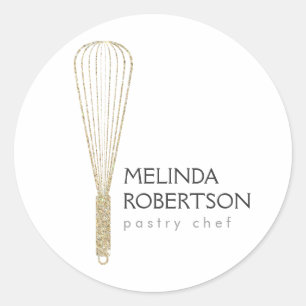 Gouden Glitter Whisk Bakkerij Stickers