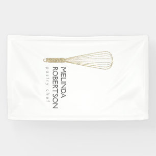 Gouden Glitter Whisk Bakkerij Verticale Banner