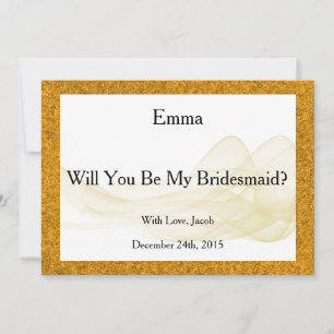 Gouden Glitter Wil Je Mijn Bruidsmeisje Zijn Abstr Kaart