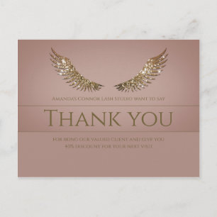 Gouden Glitter Wimpers Dank U Roze Korting Briefkaart