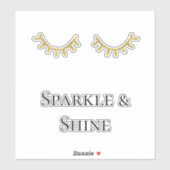 Gouden Glitter Wimpers Sparkle Quote Sticker (Vel)