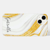 Gouden Glitter Wit Marmer Case-Mate iPhone Case (Achterkant (horizontaal))