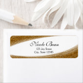 Gouden Glitter & Witte Aangepaste Adreslabels Etiket (Insitu)