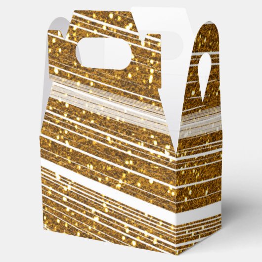 Gouden Glitter & Witte Sparkle Party Favor Boxes Bedankdoosjes (Geopend)