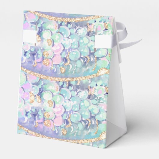 Gouden Glitter Zeemeermin Staart Onder Het Zee Ver Bedankdoosjes (Achterkant)