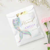 Gouden Glitter Zeemeermin Staart Onder Het Zee Ver Bedankzakje (Gezegeld)