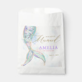 Gouden Glitter Zeemeermin Staart Onder Het Zee Ver Bedankzakje (Voorkant)