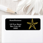 Gouden Glitter Zeester Custom Etiket (Insitu)