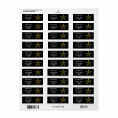 Gouden Glitter Zeester Custom Etiket (Full Sheet)