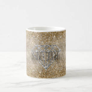 Gouden Glitter Zilveren Diamant Shine Bright Koffiemok