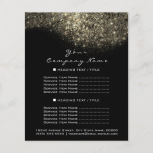 Gouden Glitter Zwart Conceptueel Minimaal Confetti Flyer