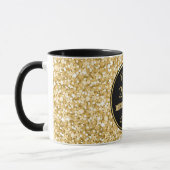 Gouden Glitter zwarte cirkel Mok (Links)