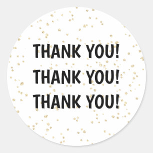 Gouden Glitter Zwarte Oudejaarsavond Ronde Sticker