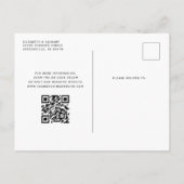 Gouden glitter zwarte QR-code Save the Date Aankondigingskaart (Achterkant)