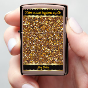 Gouden glitteraansteker vonkt creativiteit binnens
