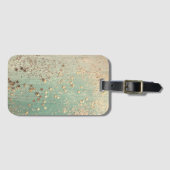 Gouden Glitterij Stardust op Zee Groen Bagagelabel (Voorkant (horizontaal))