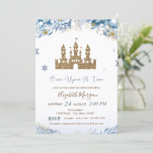 Gouden glitterkasteel, Blauwe bloemen, Sterren Kaart