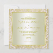 Gouden Glitters, Diamant Bloemen Pareltjes & Boog  Kaart (Achterkant)