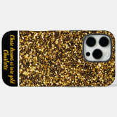 Gouden glitters fonkelend helder Case-Mate iPhone case (Achterkant (horizontaal))
