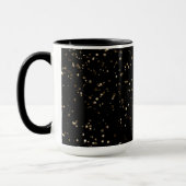 Gouden glitters op zwart mok (Links)
