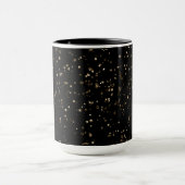Gouden glitters op zwart mok (Midden)