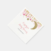 Gouden glitters roze maan Bruids Bruiloft Servet (Hoek)