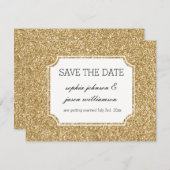 Gouden glitters save the date (Voorkant / Achterkant)