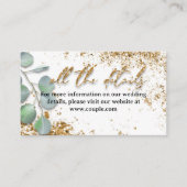 Gouden glitters stijlvolle trouwdetails kaart (Voorkant)