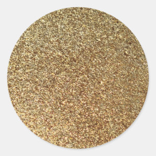 gouden glitterspleetachtergrond ronde sticker
