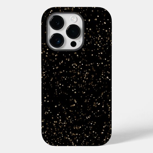 Gouden Glitterstof op Zwart Case-Mate iPhone Case (Achterkant)