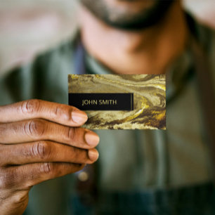 Gouden Glittery Textuur Luxe Patroon Monogram Visitekaartje