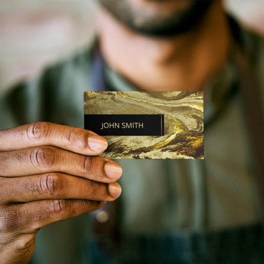 Gouden Glittery Textuur Luxe Patroon Monogram Visitekaartje