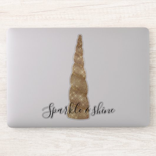 Gouden Glitz Eenhoorn Sparkle Sticker (Computer)