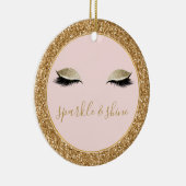 Gouden Glitz Ogen Keramisch Ornament (Rechts)