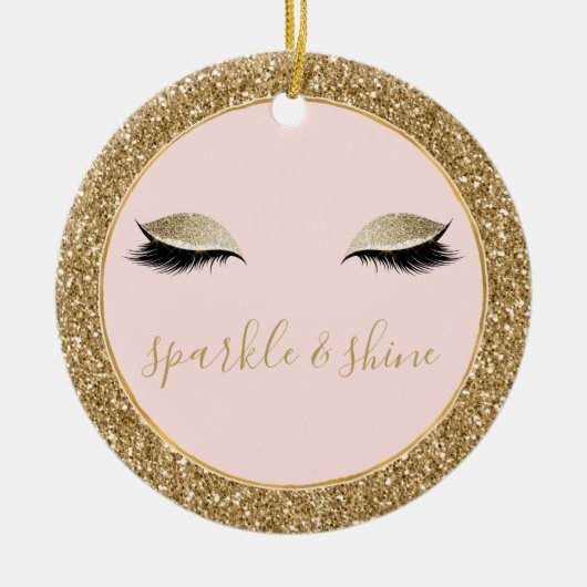 Gouden Glitz Ogen Keramisch Ornament (Voorkant)