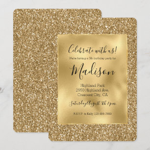 Gouden Glitz Stijlvolle Glam Glitter Kaart