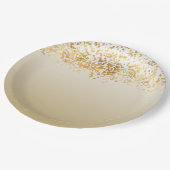 Gouden Glitzy Confetti Ombre Papieren Bordje (Gekanteld)