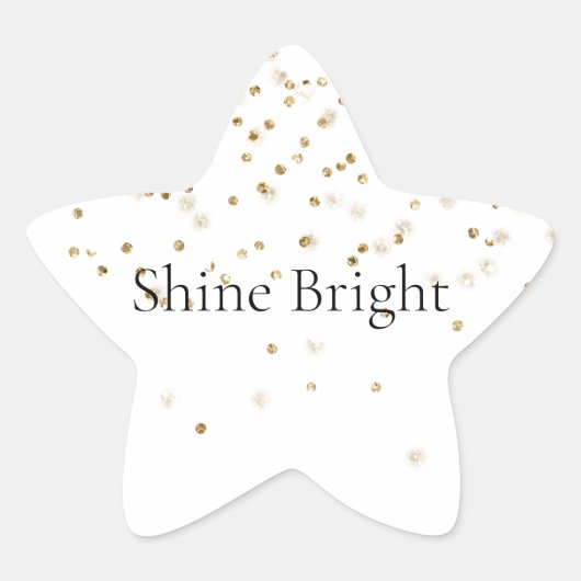 Gouden Glitzy Confetti Sparkle Ster Sticker (Voorkant)